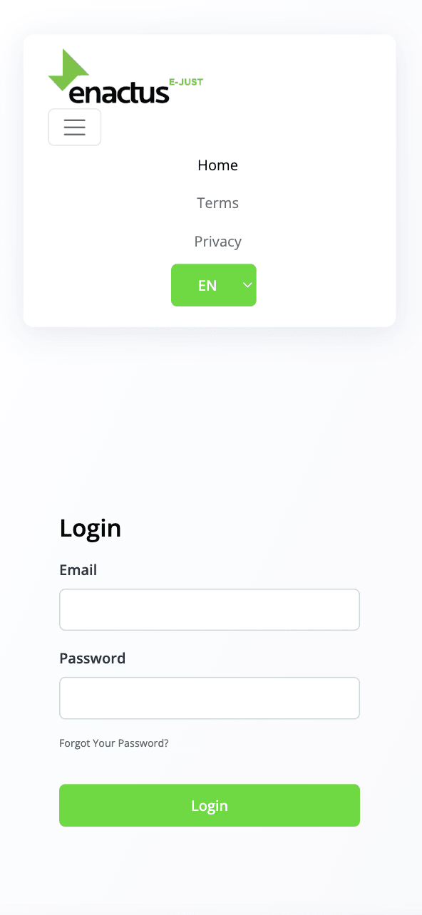 Login page