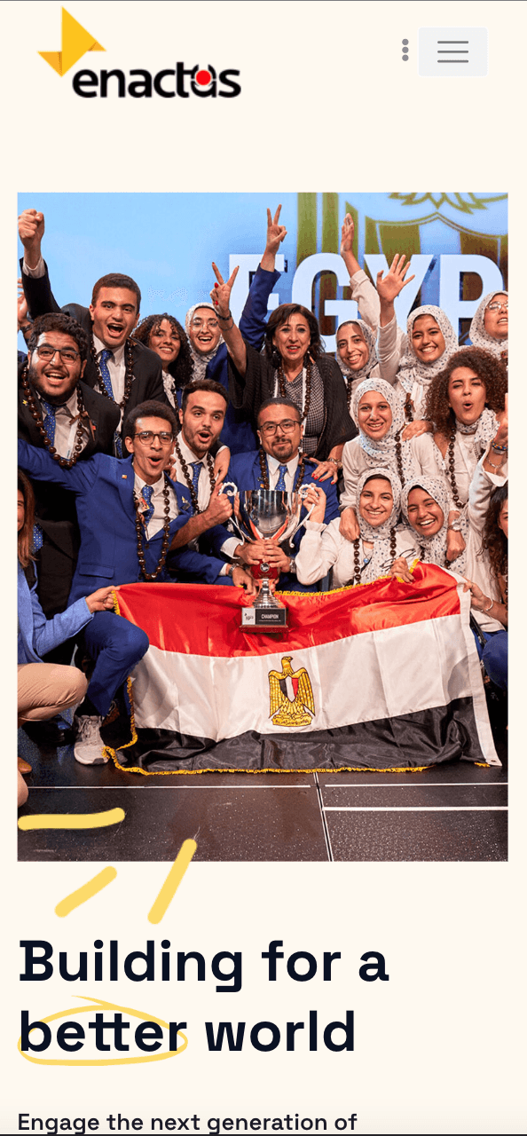 Enactus Website Mobile